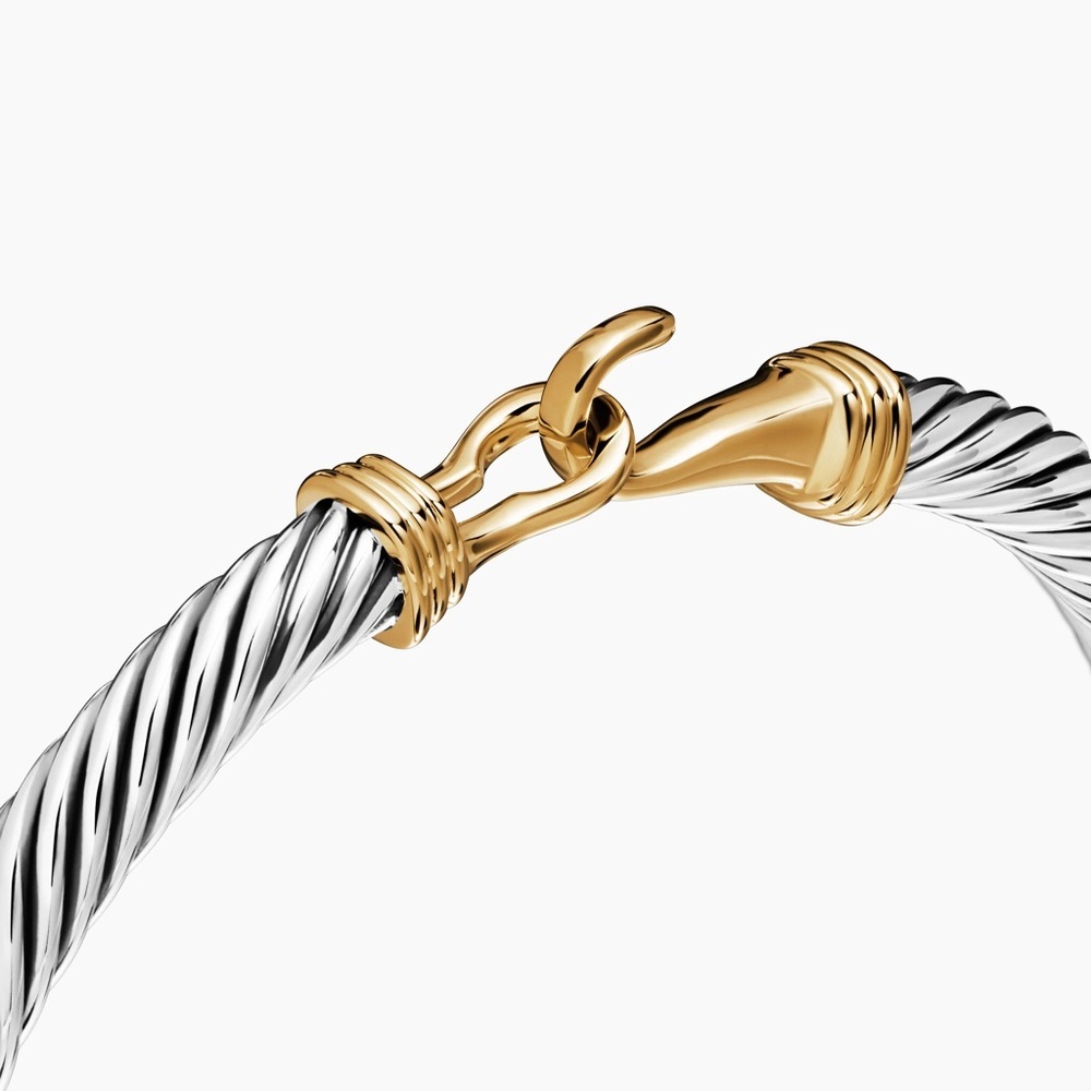 AUTHENTIC David Yurman 5mm Classic Bracelet – Sterling Silver & 14K Yellow Gold